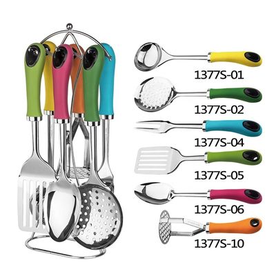 Acessórios de cozinha sustentáveis 2024 TPR Material utensílios com aço inoxidável