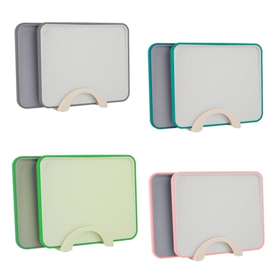 Blocos de corte de PP de cores personalizadas com placa de corte de plástico com índice de bandeja