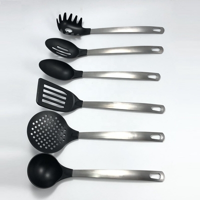 7PCS utensílios de cozinha de nylon com alça de aço inoxidável