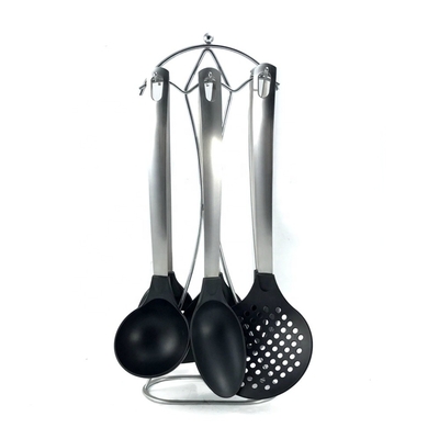 7PCS utensílios de cozinha de nylon com alça de aço inoxidável