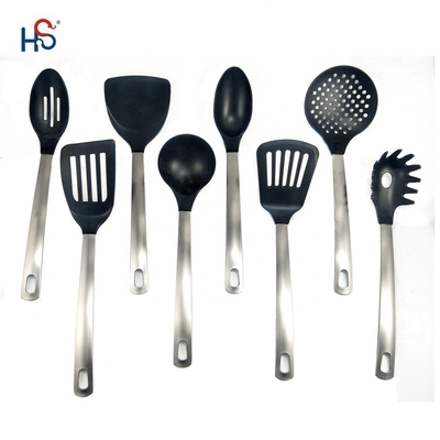 7PCS utensílios de cozinha de nylon com alça de aço inoxidável