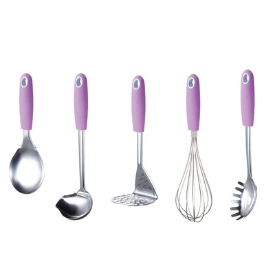 Conjunto de utensílios de cozinha coloridos de 6 peças para utensílios de cozinha clássicos em utensílios de cozinha de carrossel