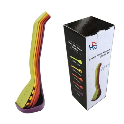 Cozinhar sem estofos Feito Elegante 5 Peças Compacto utensílios de nidificação Conjunto em cores vibrantes