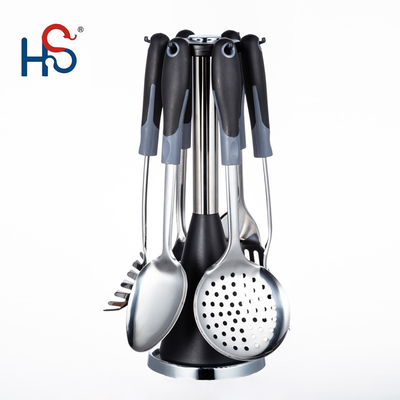 Conjunto de utensílios de cozinha de aço inoxidável personalizados com colher de torneiro e colher de lata