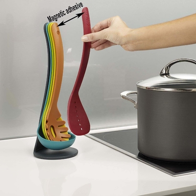 Cozinhar sem estofos Feito Elegante 5 Peças Compacto utensílios de nidificação Conjunto em cores vibrantes