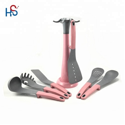 Baby Holiday Pink utensílios de cozinha conjunto Ferramentas de cozinha TPR PP manuseio utensílios de cozinha únicos
