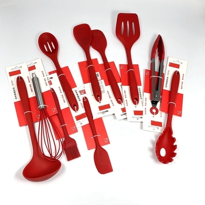Conjunto de cozinha de silicone não pegajoso Conjunto de utensílios de cozinha coloridos para cozinha certificada ISO9001