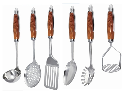 Ferramentas de cozinha de aço inoxidável de 7 peças sustentáveis e personalizáveis para cozinha moderna