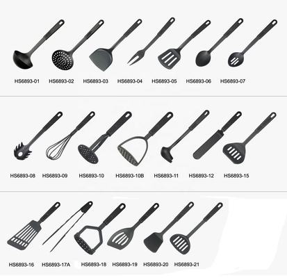 Conjunto de ferramentas de cozinha de nylon colorido para utensílios de cozinha Resistente ao calor até 210C Feito