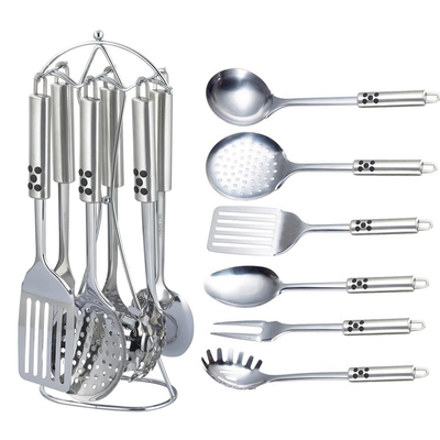 7 peças utensílios sustentáveis de aço inoxidável Metal de silicone Kitchen Tool e utensílios Set