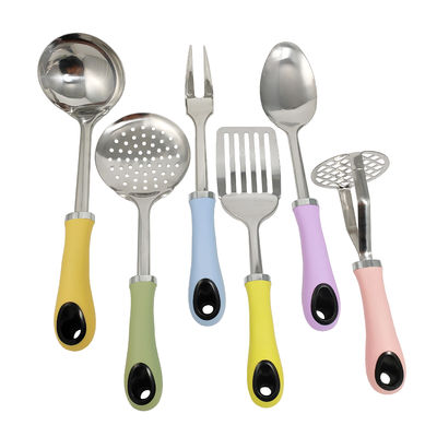 Acessórios de cozinha sustentáveis 2024 TPR Material utensílios com aço inoxidável