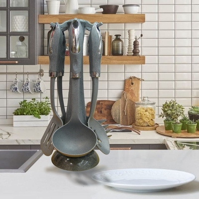 Conjunto de cozinha de aço inoxidável com colher de torneiro para utensílios de cozinha