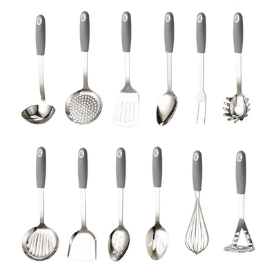 Metal Kitchen Cookware Food Turner Sets de aço inoxidável Logotipo personalizado aceitável