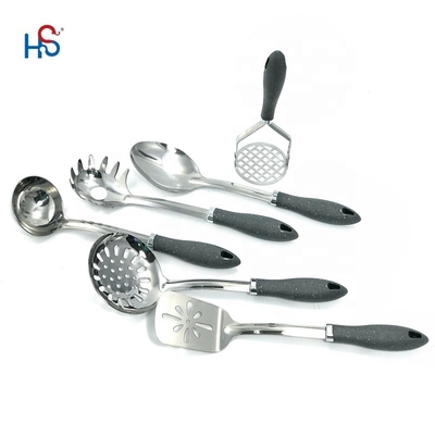 Conjunto de utensílios de aço inoxidável de tipo metálico para utensílios de cozinha retrô sustentáveis