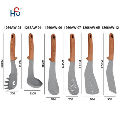Seleção do espaço da sala de apoio utensílios de cozinha de madeira de 6 peças para ferramentas de cozinha clássicas