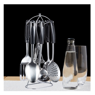 Utensílios de cozinha de aço inoxidável conjunto de ferramentas de cozinha antiaderente para qualquer cozinha colorida