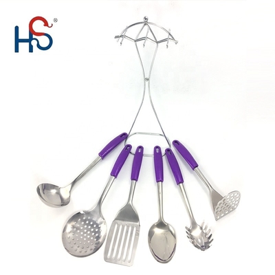 Utensílios de cozinha de aço inoxidável conjunto de ferramentas de cozinha antiaderente para qualquer cozinha colorida