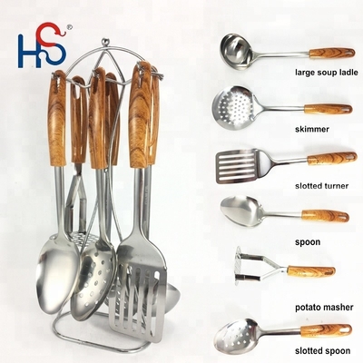 Utensílios de cozinha de aço inoxidável conjunto de ferramentas de cozinha antiaderente para qualquer cozinha colorida