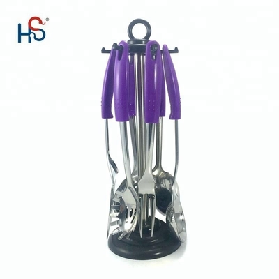 Utensílios de cozinha de aço inoxidável conjunto de ferramentas de cozinha antiaderente para qualquer cozinha colorida