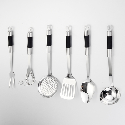 Utensílios de cozinha de aço inoxidável de cozinha com impressão de seda ou logotipo gravado