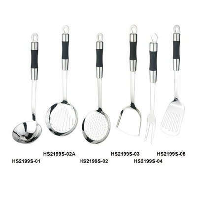 Utensílios de cozinha de aço inoxidável de cozinha com impressão de seda ou logotipo gravado