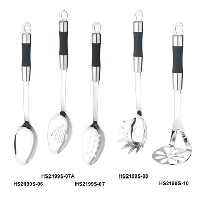 Utensílios de cozinha de aço inoxidável de cozinha com impressão de seda ou logotipo gravado