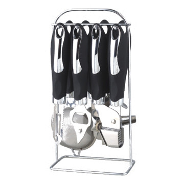 Utensílios de cozinha de aço inoxidável de qualidade alimentar com aparelhos de arco-íris e ferramentas de pizza