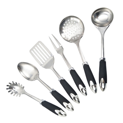 Sustentável ABS manuseio conjunto de utensílios de aço inoxidável para acessórios de cozinha na cozinha