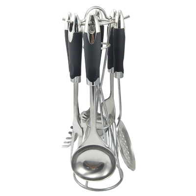 Sustentável ABS manuseio conjunto de utensílios de aço inoxidável para acessórios de cozinha na cozinha