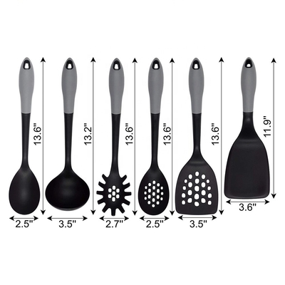 Conjunto de utensílios de cozinha com logotipo de impressão de seda e material de nylon durável