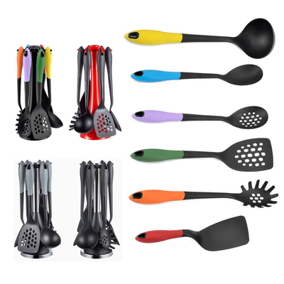 Conjunto de utensílios de cozinha com logotipo de impressão de seda e material de nylon durável
