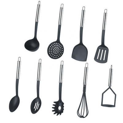 Sustentável 9 PCS Nylon Kitchen Tool Set para cozinhar Resistente ao calor até 210 graus