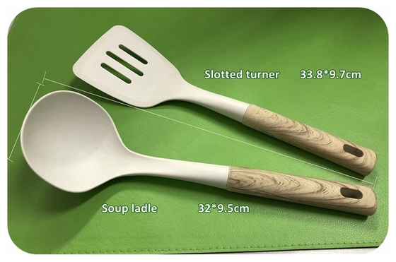 ODM ou OEM aceita utensílios de cozinha de 6 peças com suporte giratório e alça ABS de nylon