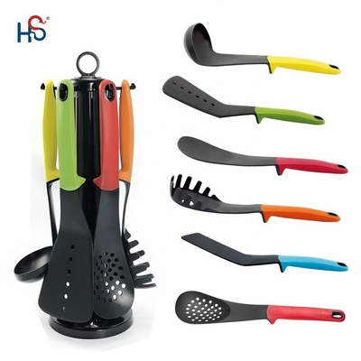 7 Pcs utensílios antiaderentes com ferramentas de cozinha de silicone resistentes ao calor e alça TPR