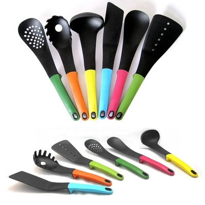 7 Pcs utensílios antiaderentes com ferramentas de cozinha de silicone resistentes ao calor e alça TPR