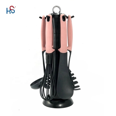 7 Pcs utensílios antiaderentes com ferramentas de cozinha de silicone resistentes ao calor e alça TPR