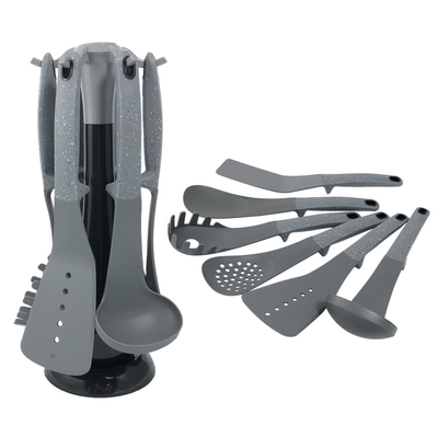 Acessórios de cozinha com suporte giratório e alça ABS de nylon utensílios de cozinha não adesivos