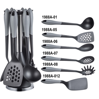 Conjunto de utensílios de cozinha resistentes ao calor de 6 peças Nylon 66 antiaderente para cozinhar sem problemas