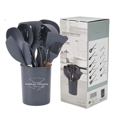 9/10/11/12pcs Resistente ao calor BPA livre ferramentas de cozinha de silicone espátula conjunto qualquer cor