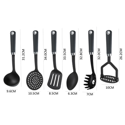 7pcs Kitchen Tool Set Nylon utensílios de cozinha chineses ferramentas com cor personalizada