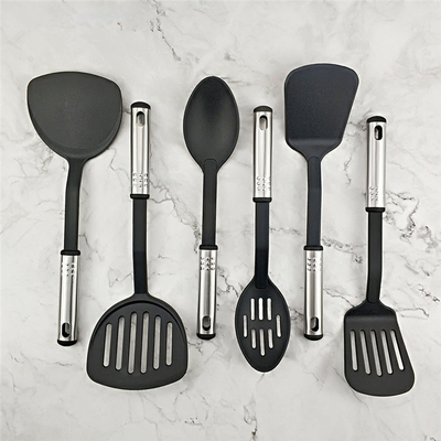 Conjunto de utensílios de cozinha feitos de aço inoxidável com alça resistente ao calor até 210C