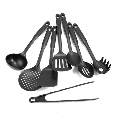 Conjunto de ferramentas de cozinha de nylon para produção de colheres de salada e ferramentas de mesa de cozinha verde