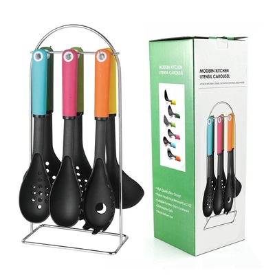 Set de utensílios de cozinha de nylon de impressão de seda perfeito para ferramentas e acessórios de cozinha