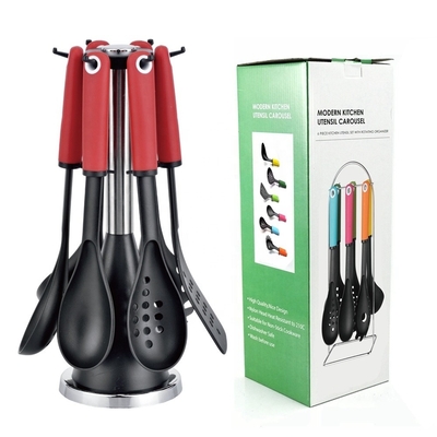 Set de utensílios de cozinha de nylon de impressão de seda perfeito para ferramentas e acessórios de cozinha