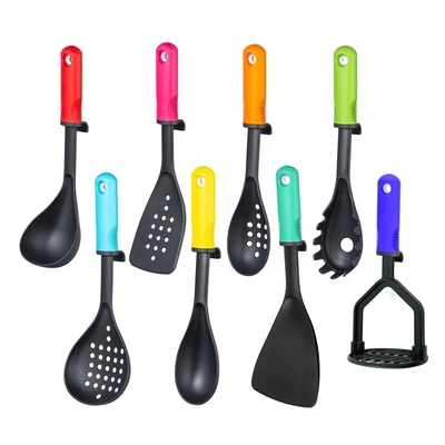 Conjunto de utensílios de cozinha de cozinha sustentável com suporte rotativo e material de manuseio TPR PP