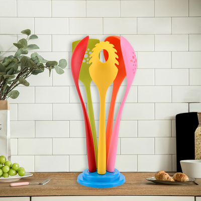 Set de utensílios de cozinha de impressão de seda utensílios de cozinha duráveis de nylon de 8 peças