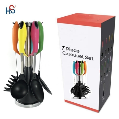 Crie sua cozinha dos sonhos com um conjunto de utensílios de nylon de 7 peças resistente ao calor e versátil