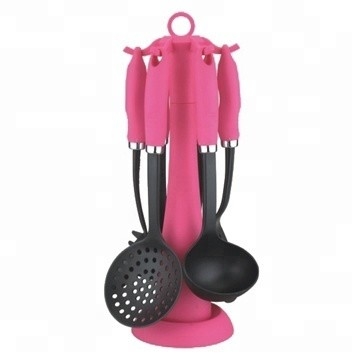 7 peças de utensílios de cozinha de nylon conjunto de utensílios de cozinha de plástico sustentável para o homem de casa