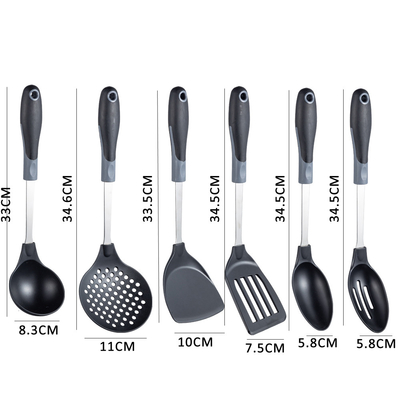 Set de utensílios de cozinha de 7 peças com máquina de lavar louça utensílios de nylon seguros e sem BPA