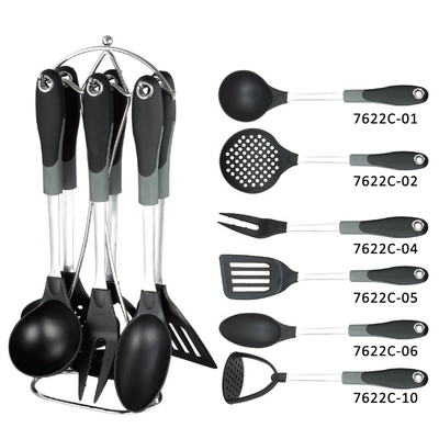 Set de utensílios de cozinha de 7 peças com máquina de lavar louça utensílios de nylon seguros e sem BPA